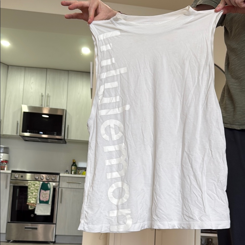 Lululemon White Sleeveless Top